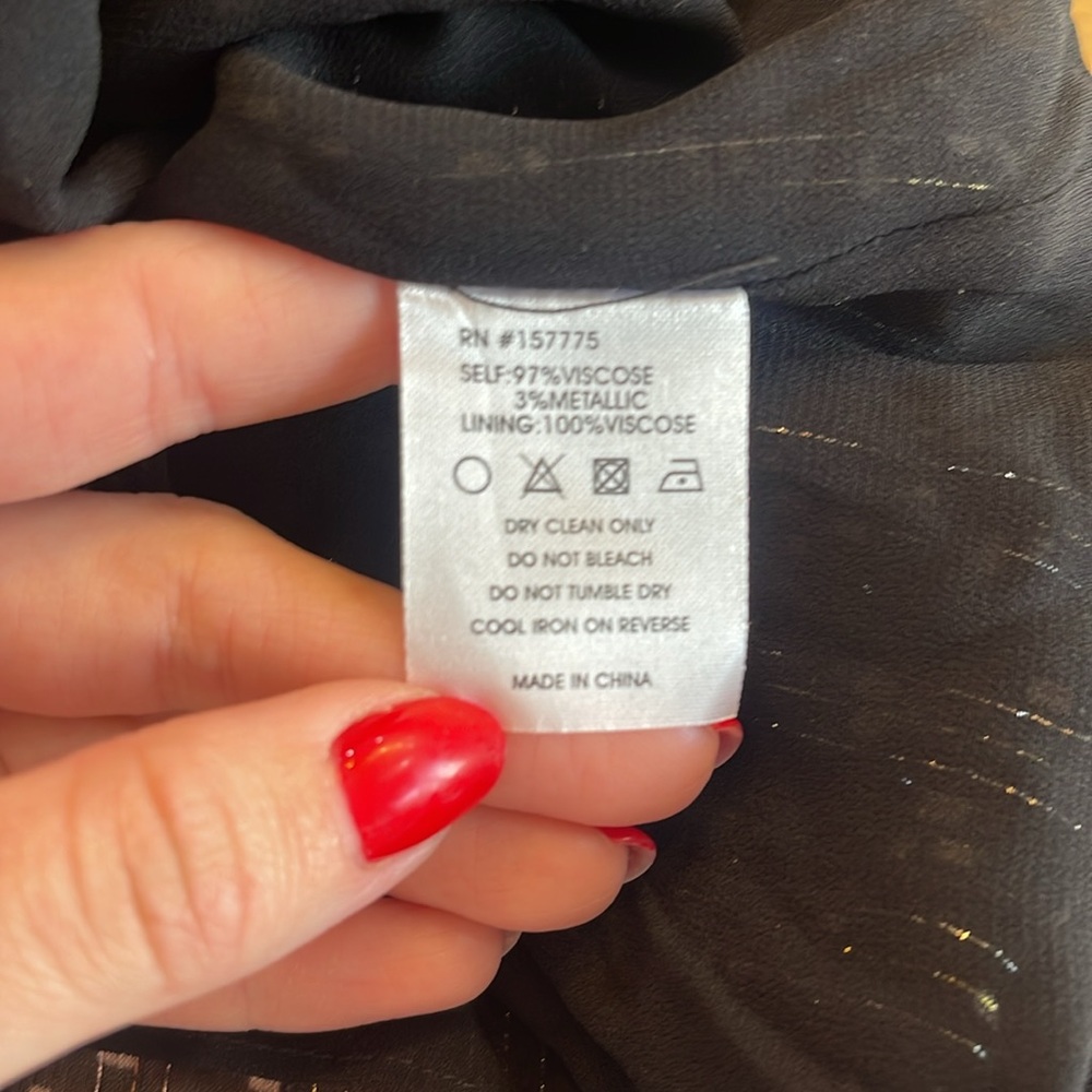 Sheer Black Metallic-Stripe Blouse - Picture 6 of 6
